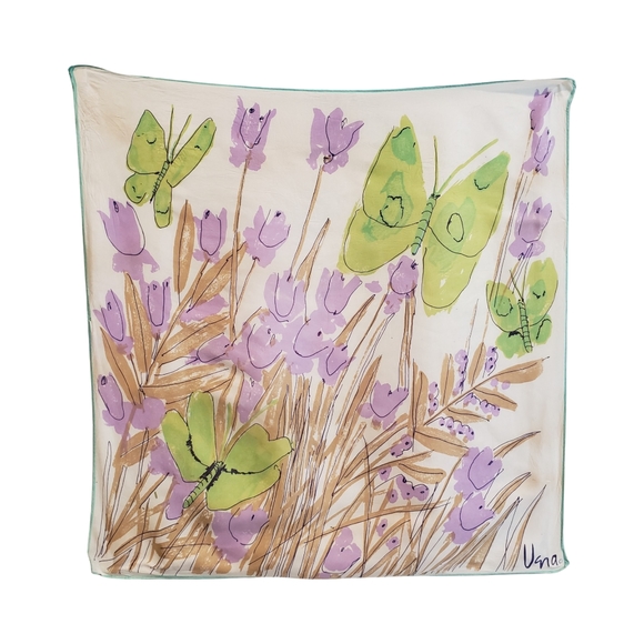 Vera Neumann Accessories - 💚FREE w/purchase💚Vera Neumann Square Scarf Pastel Floral Butterfly Print